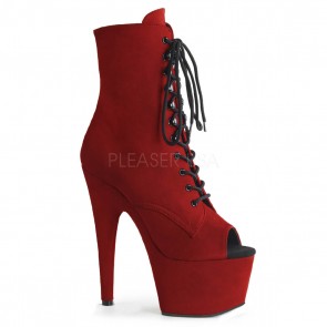 Pleaser ADORE-1021FS Red Faux Suede/Red Faux Suede