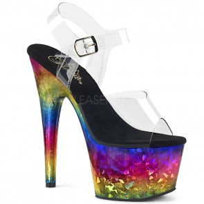 Pleaser ADORE-708MRB Clr/Metallic Rainbow