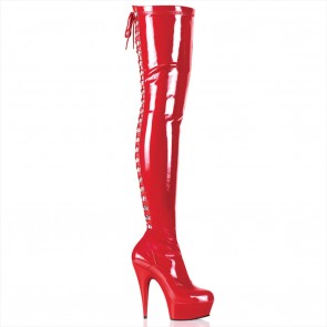 Pleaser DELIGHT-3063 Red Str Pat/Red