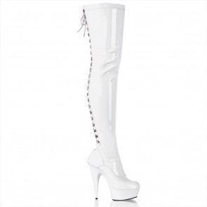 Pleaser DELIGHT-3063 Wht Str Pat/Wht