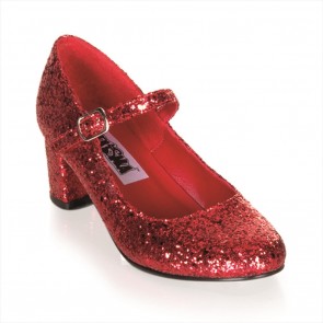 Funtasma SCH50G/R 2" Heel Plain Mary Jane Schoolgirl Retro Shoe w/Glitter
